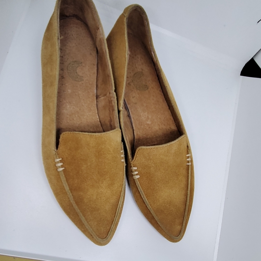 Stivali tan suede pointy toe flats 37